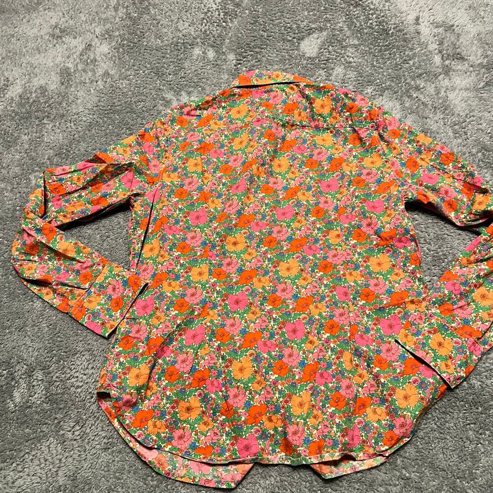 J Crew Shirt Womens 8 Floral Liberty Meadow Song  Button Ling Sleeve - Picture 3 of 8
